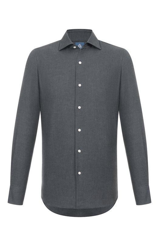 Рубашка из хлопка и кашемира Finamore 1925 NAP0LI/C0286 Серый NAP0LI/C0286