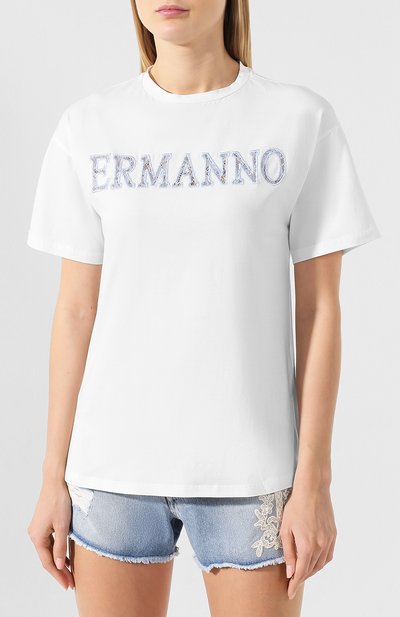 Хлопковая футболка ERMANNO ERMANNO SCERVINO, арт. 44 T TS27 JVC, фото 3