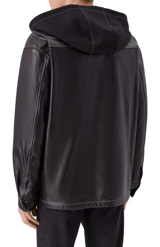 Кожаная куртка-рубашка Kiton UGK120MK0280H01 Чёрный  UGK120MK0280H01 Фото 4
