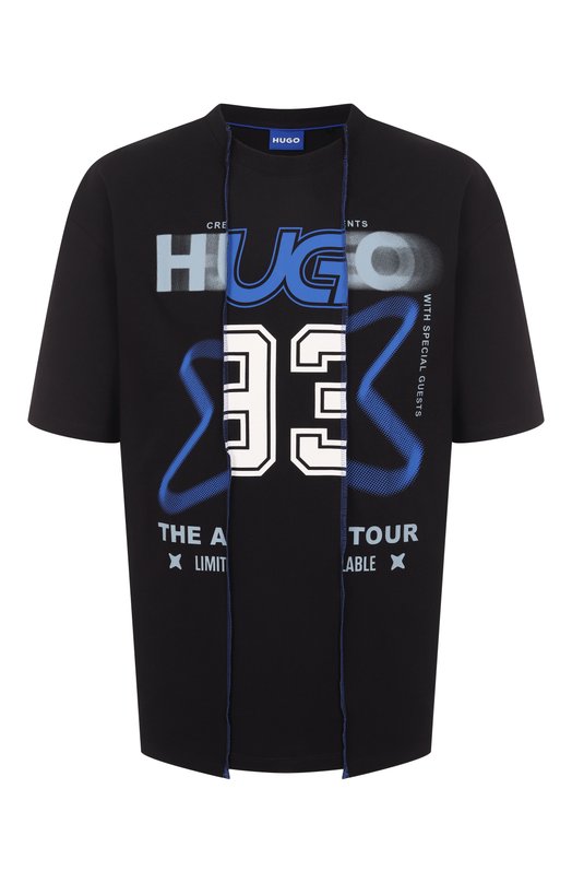 Хлопковая футболка HUGO Blue 50544182 Чёрный 50544182