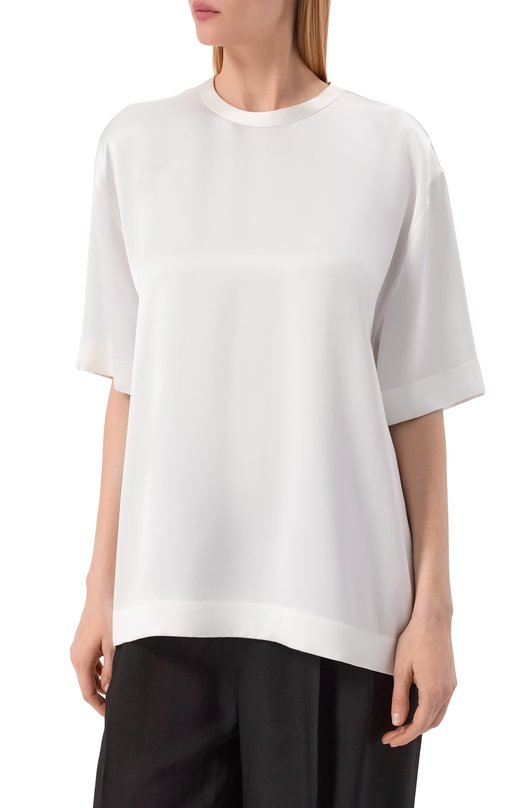 Топ из вискозы TOTEME 261-WRT0629-FB0546 Белый  261-WRT0629-FB0546 Фото 3