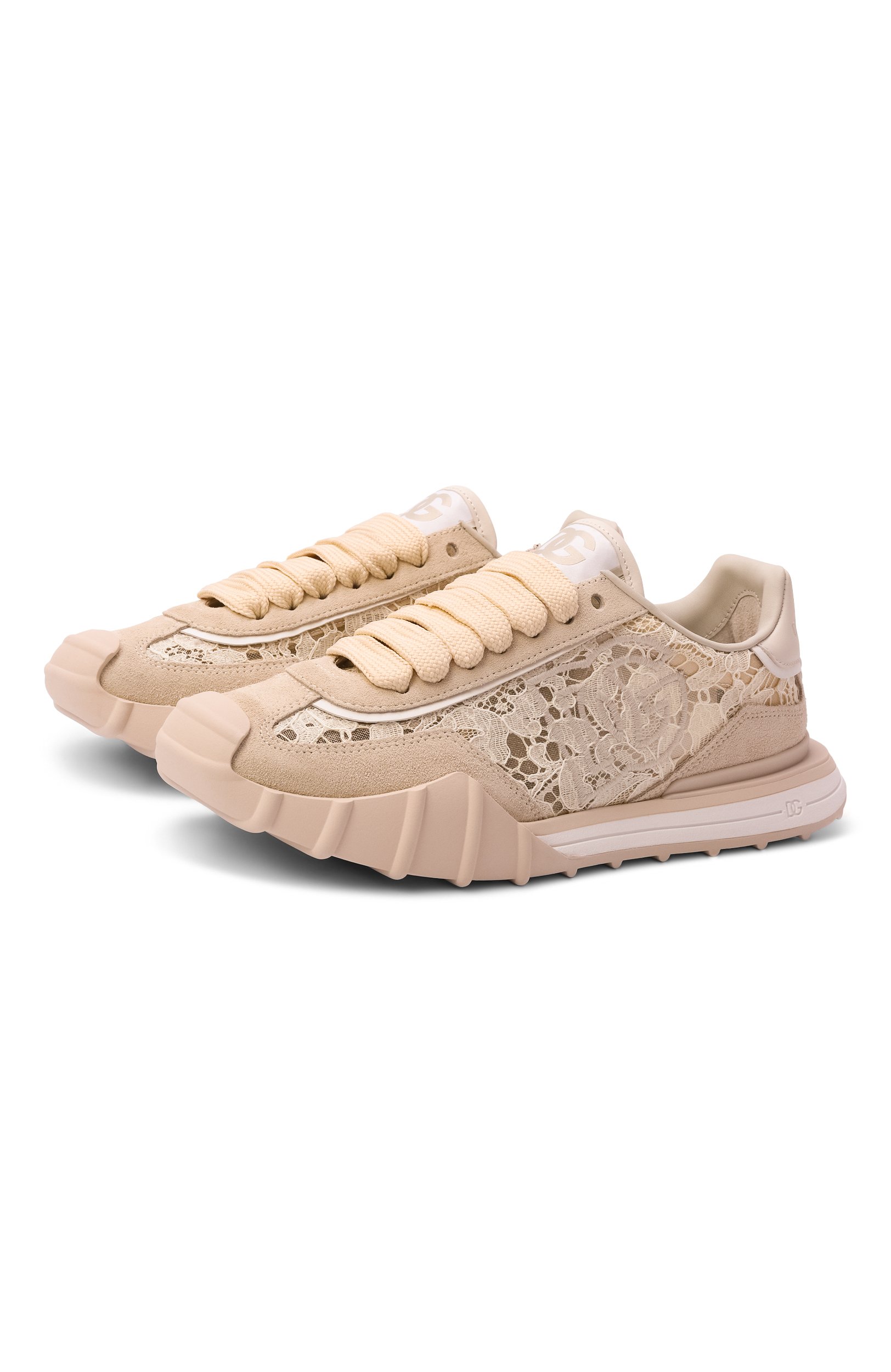 Комбинированные кроссовки dg athletic DOLCE & GABBANA бежевого цвета по цене 89950 руб., арт. CK2487/A3S64, фото 1 Комбинированные кроссовки dg athletic DOLCE & GABBANA, арт. CK2487/A3S64, фото 1