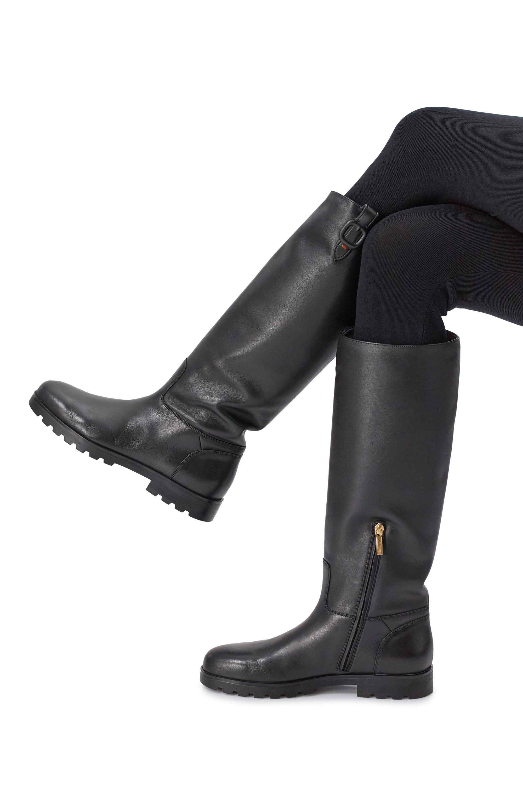 Кожаные сапоги SANTONI черного цвета по цене 147500 руб., арт. WSDG71713SMRHVRF, фото 2 Кожаные сапоги SANTONI, арт. WSDG71713SMRHVRF, фото 2