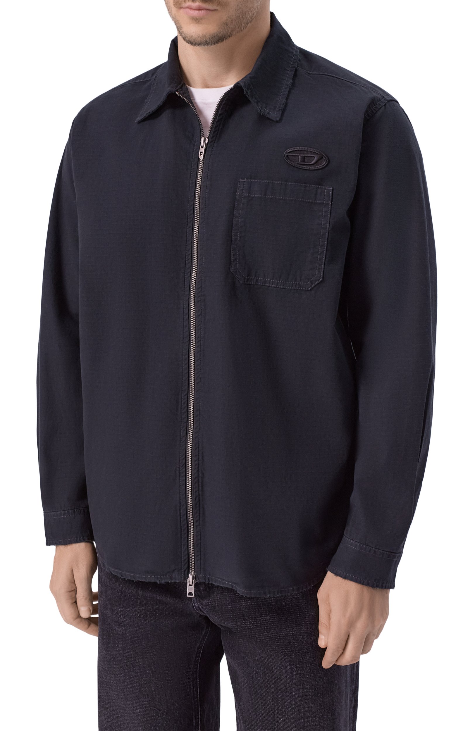 Хлопковая куртка-рубашка DIESEL черного цвета по цене 38200 руб., арт. A22983/0DLCM, фото 3 Хлопковая куртка-рубашка DIESEL, арт. A22983/0DLCM, фото 3