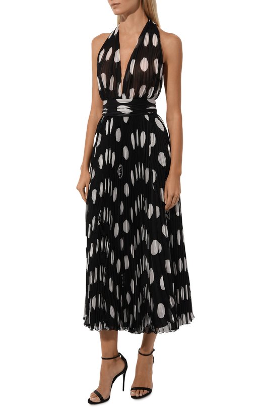 Шелковое платье Dolce & Gabbana F6JJET/IS1I7 Чёрный  F6JJET/IS1I7 Фото 3