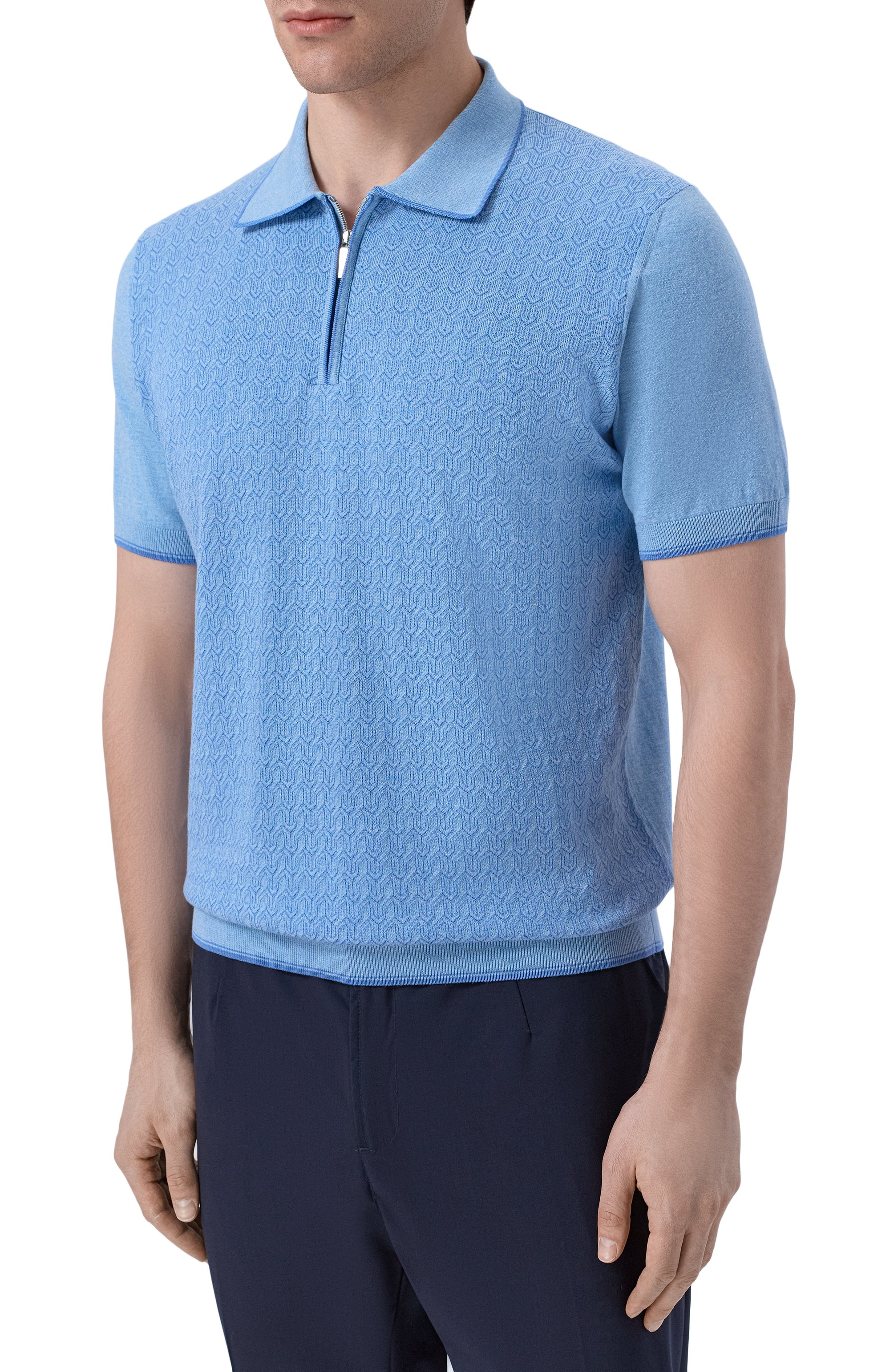 Поло из хлопка и шелка ANDREA CAMPAGNA, арт. SU26C0S280-01/C0S261, фото 3