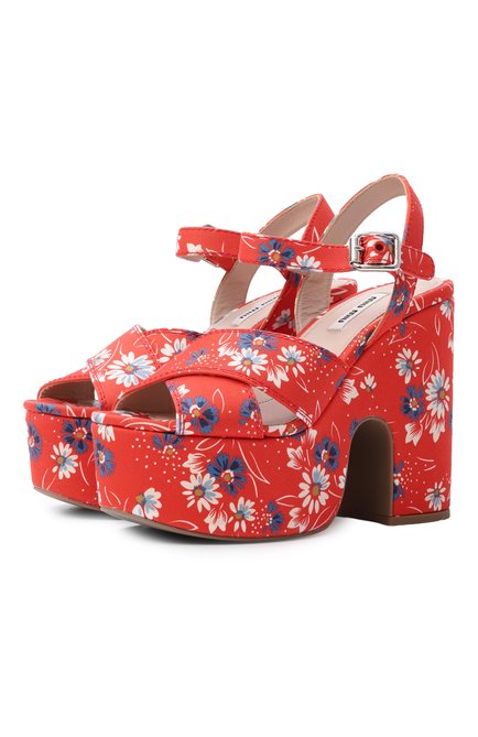 Женские текстильные босоножки MIU MIU, арт. 5XZ440-3L7I-F0011-125