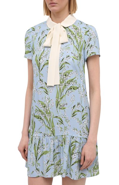 Платье из вискозы REDVALENTINO голубого цвета по цене 55200 руб., арт. VR3VAZ65/5MQ, фото 3 Платье из вискозы REDVALENTINO, арт. VR3VAZ65/5MQ, фото 3