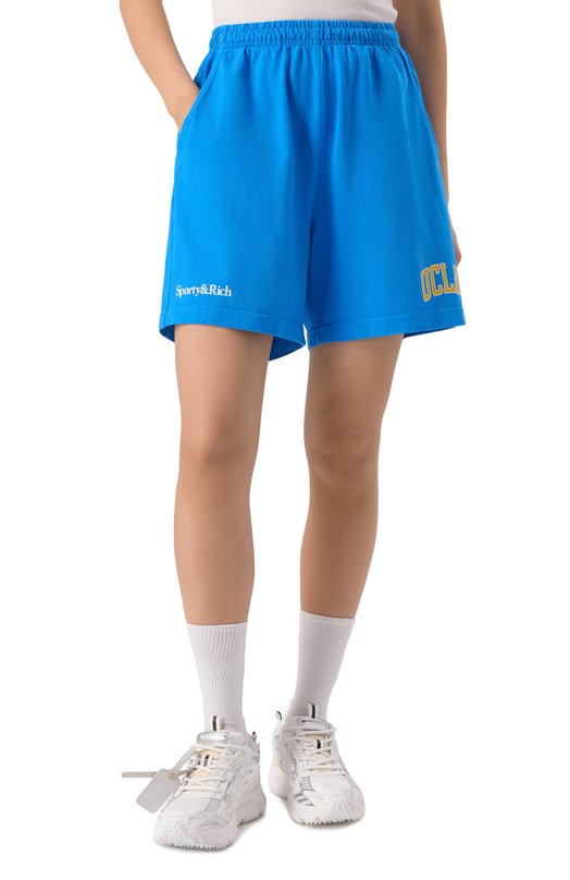 Хлопковые шорты Sporty and Rich SH039615637BL116 Синий  SH039615637BL116 Фото 3