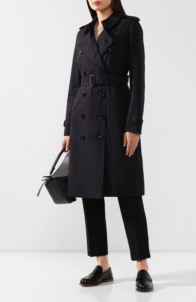Хлопковый тренч kensington BURBERRY темно-синего цвета по цене 232500 руб., арт. 4073368, фото 2 Хлопковый тренч kensington BURBERRY, арт. 4073368, фото 2