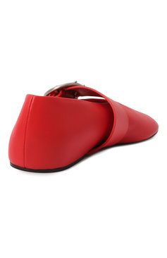 Женские кожаные балетки JIL SANDER красного цвета, арт. J15WZ0031/P8175 | Фото 5 (Материал внутренний: Натуральная кожа; Материал внешний: Натуральная кожа; Материал сплава: Проставлено; Драг�оценные камни: Проставлено; Подошва: Плоская)