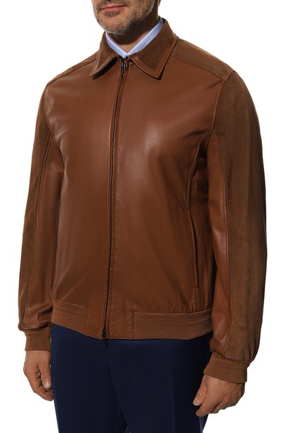 Кожаный бомбер KITON, арт. UW9794/8H62, фото 3