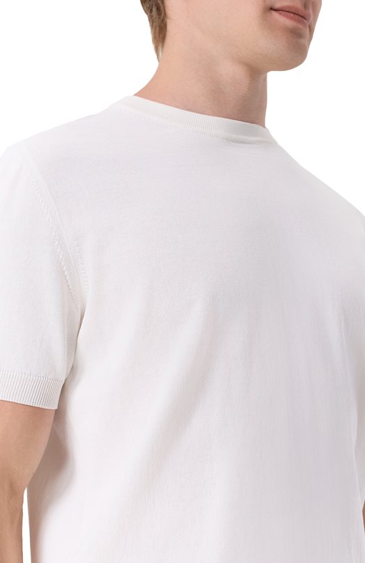 Хлопковый джемпер Canali C0719/MK02459 Белый  C0719/MK02459 Фото 5
