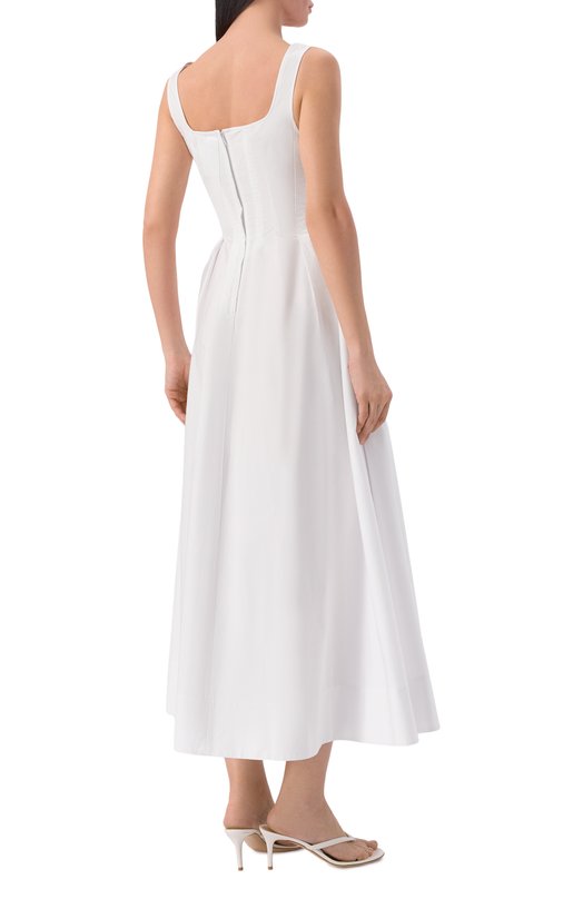 Хлопковое платье Sportmax SPXGIR0 Белый  SPXGIR0 Фото 3