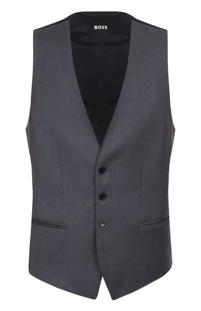 Шерстяной жилет BOSS темно-серого цвета по цене 29950 руб., арт. 50469160, фото 1 Шерстяной жилет BOSS, арт. 50469160, фото 1