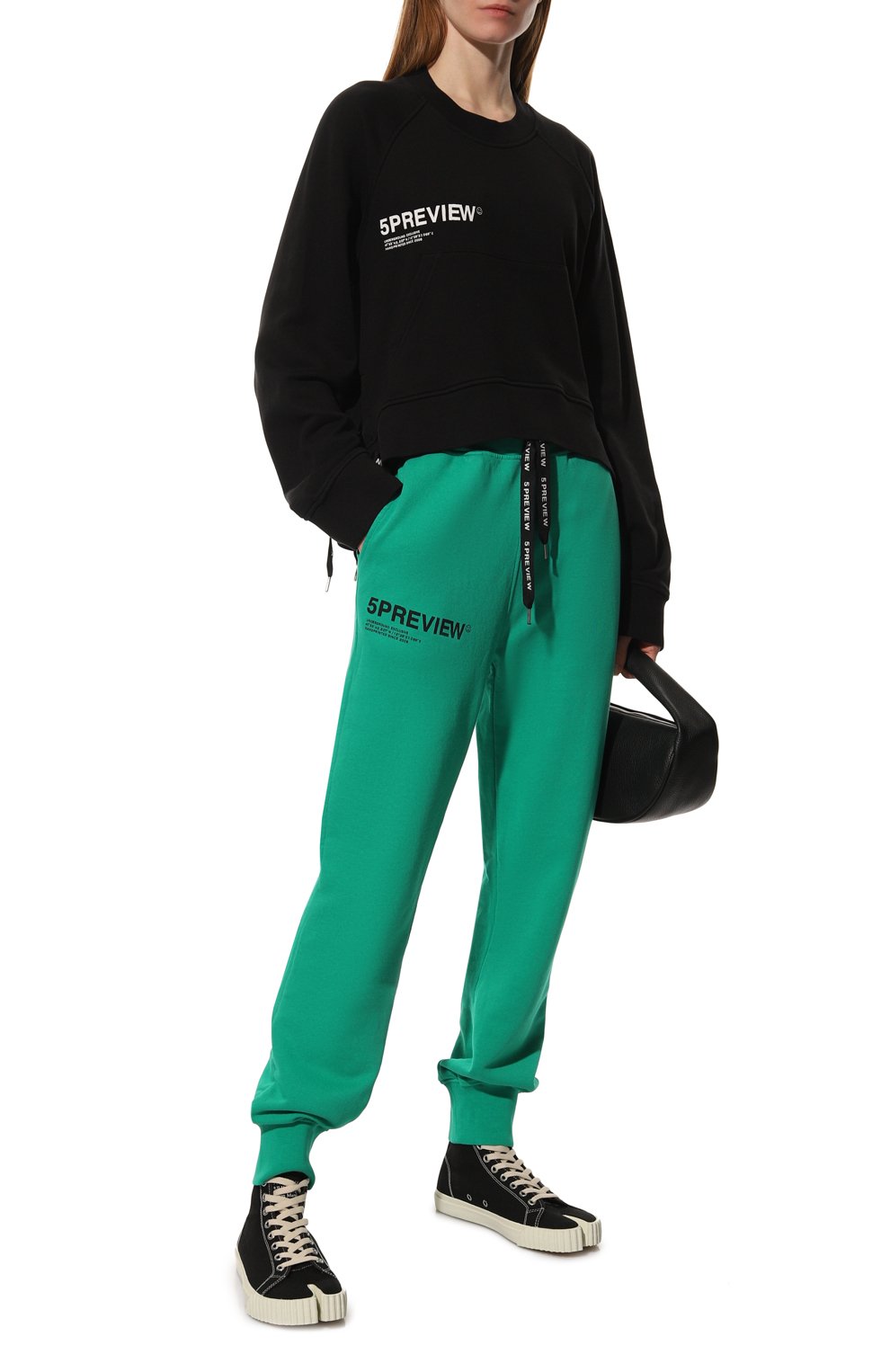 Хлопковый свитшот 5PREVIEW черного цвета по цене 18350 руб., арт. 5PWAW22044A., фото 2 Хлопковый свитшот 5PREVIEW, арт. 5PWAW22044A., фото 2