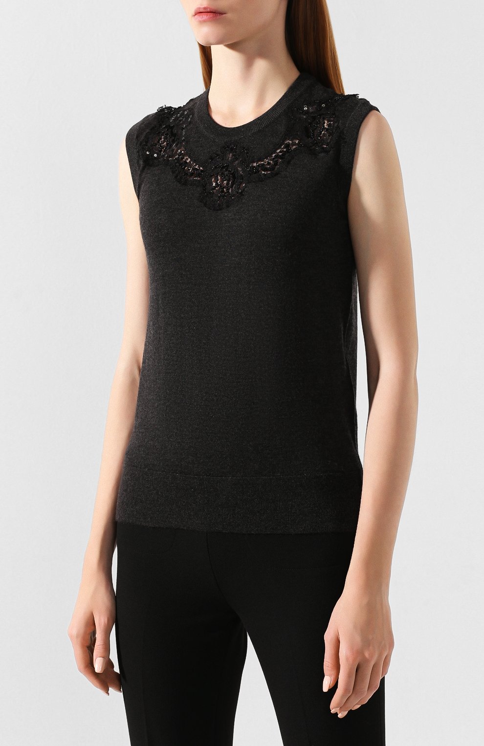 Топ DOLCE & GABBANA темно-серого цвета по цене 116000 руб., арт. FX139Z/JAMZT, фото 3 Топ DOLCE & GABBANA, арт. FX139Z/JAMZT, фото 3