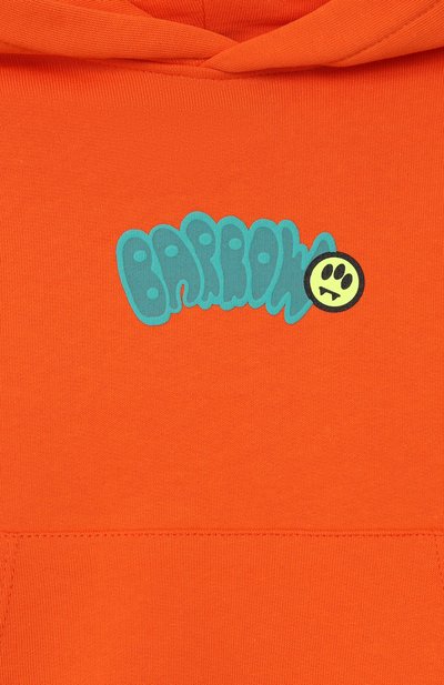 Хлопковое худи BARROW оранжевого цвета по цене 11200 руб., арт. S6BKJUHS002, фото 3 Хлопковое худи BARROW, арт. S6BKJUHS002, фото 3