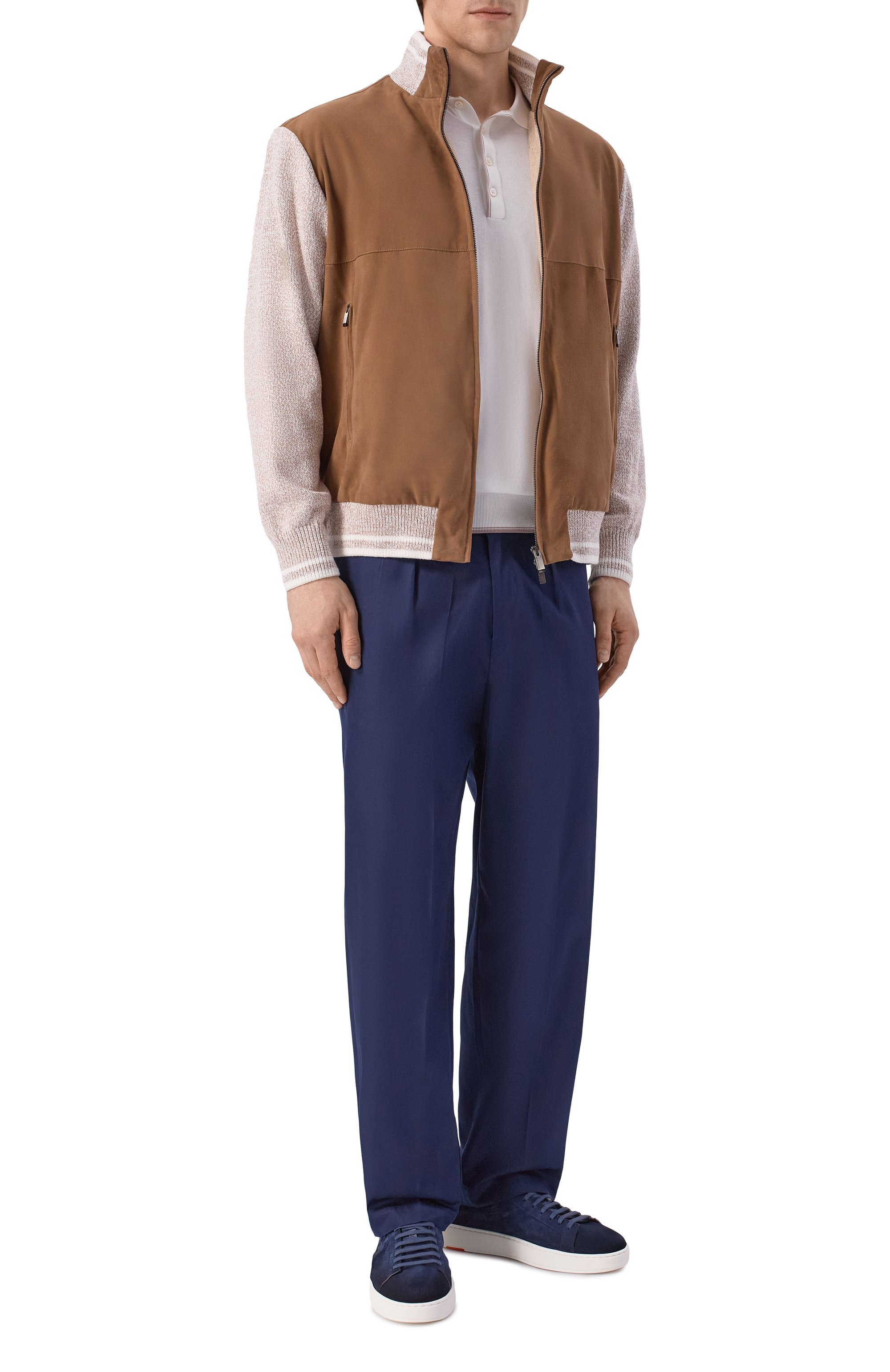 Хлопковые брюки KITON темно-синего цвета по цене 89800 руб., арт. UPKN099K0712H, фото 2 Хлопковые брюки KITON, арт. UPKN099K0712H, фото 2