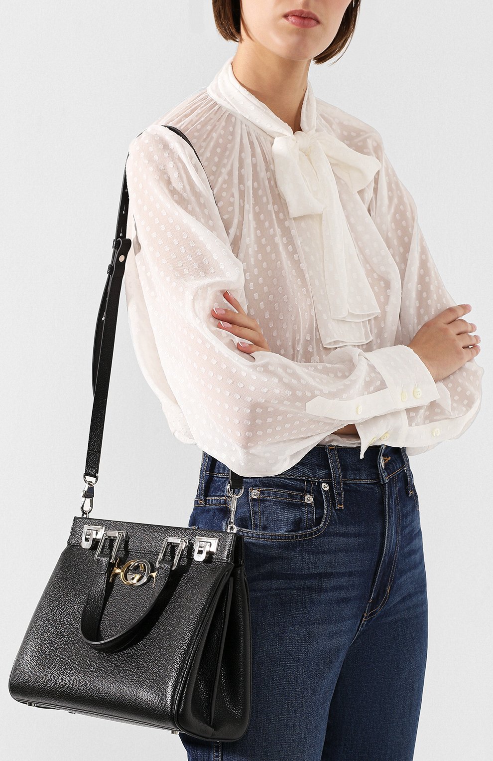 Сумка gucci zumi small GUCCI черного цвета по цене 352000 руб., арт. 569712/1B90X, фото 5 Сумка gucci zumi small GUCCI, арт. 569712/1B90X, фото 5