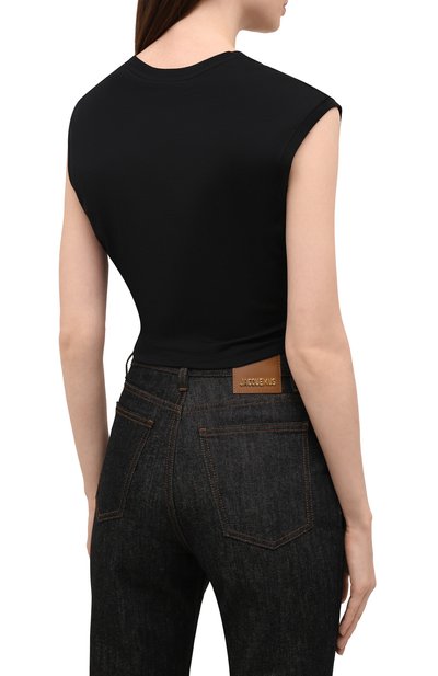 Хлопковая майка DOLCE & GABBANA черного цвета по цене 59350 руб., арт. F8N13T/G7BVH, фото 4 Хлопковая майка DOLCE & GABBANA, арт. F8N13T/G7BVH, фото 4