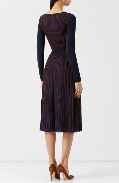 Плиссированное платье-миди из смеси кашемира и шелка LORO PIANA, арт. FAI1840, фото 4