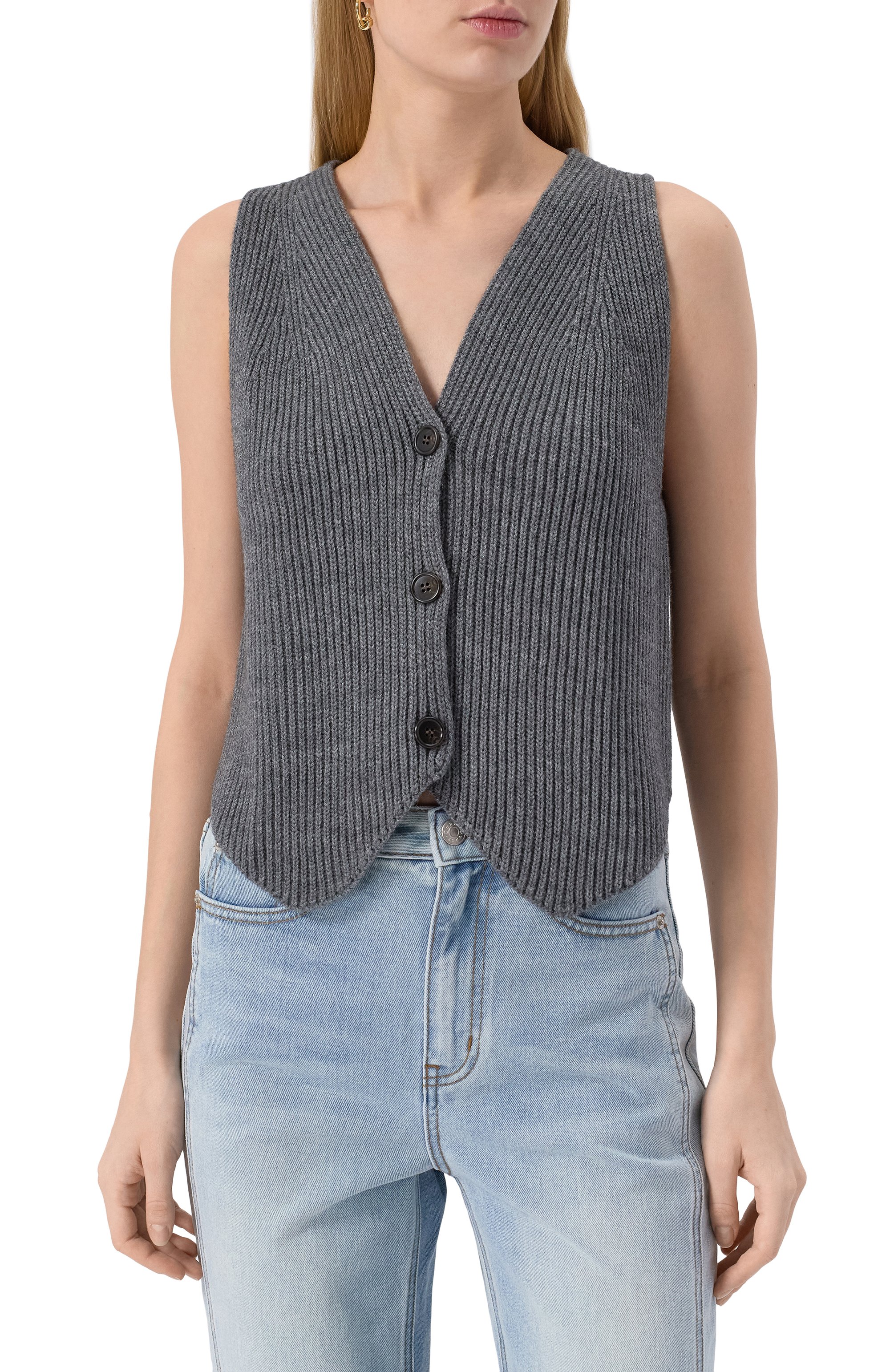 Жилет LESYANEBO серого цвета по цене 9600 руб., арт. LN08H-0301_FF, фото 3 Жилет LESYANEBO, арт. LN08H-0301_FF, фото 3