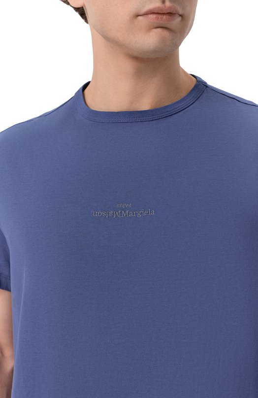 Хлопковая футболка Maison Margiela S30GC0701/S22816 Синий  S30GC0701/S22816 Фото 5