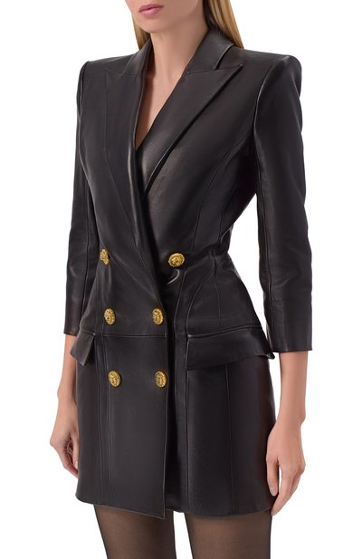Кожаное платье BALMAIN, арт. FF0R9391/LD63, фото 3