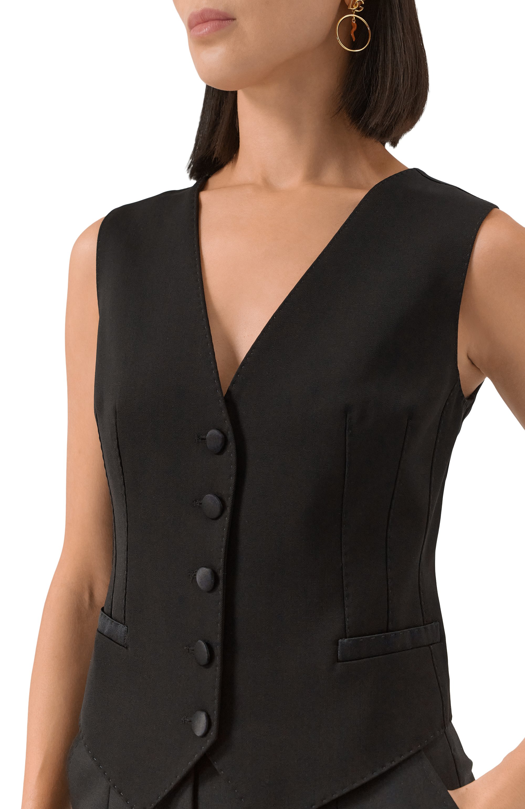 Жилет из шерсти и шелка DOLCE & GABBANA, арт. F79H5T/GDCSC, фото 5