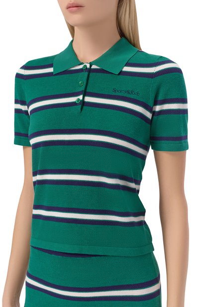 Поло из шелка и хлопка SPORTY AND RICH, арт. T0076621300GR50, фото 5