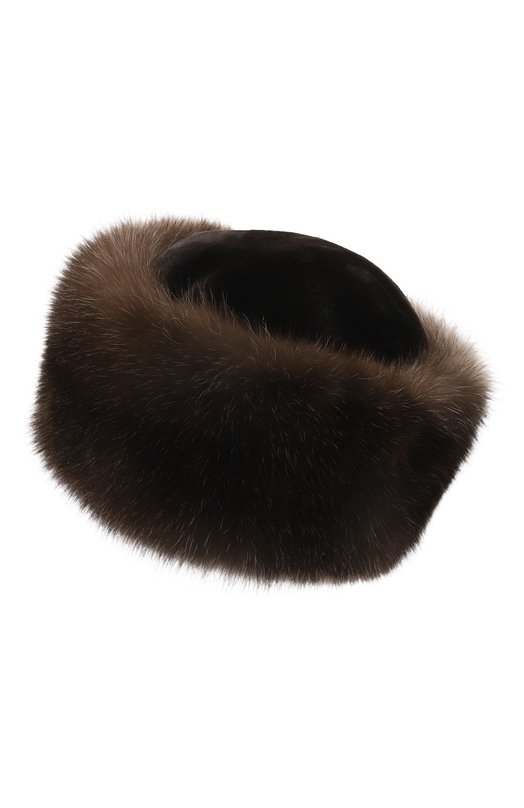 Шапка Джулия из меха норки и соболя FurLand 0034607450168600000 Коричневый  0034607450168600000 Фото 3