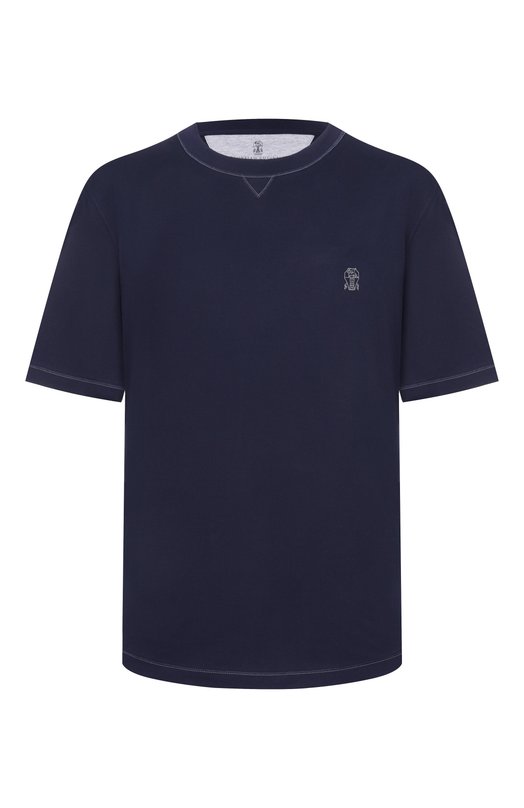 Хлопковая футболка Brunello Cucinelli M0B131328W Синий M0B131328W