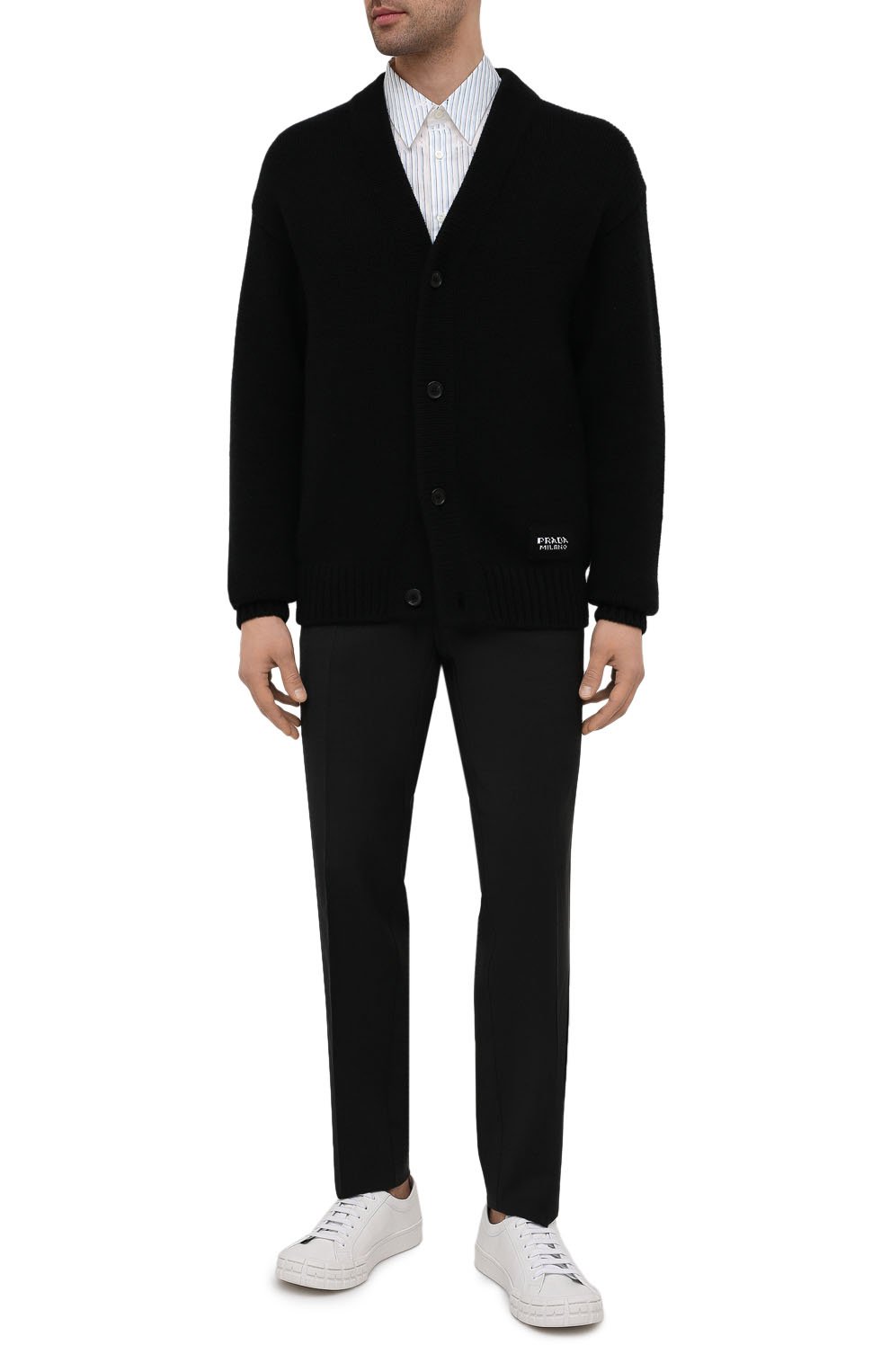 Шерстяные брюки PRADA темно-серого цвета по цене 110000 руб., арт. SPG29-1RII-F0308, фото 2 Шерстяные брюки PRADA, арт. SPG29-1RII-F0308, фото 2