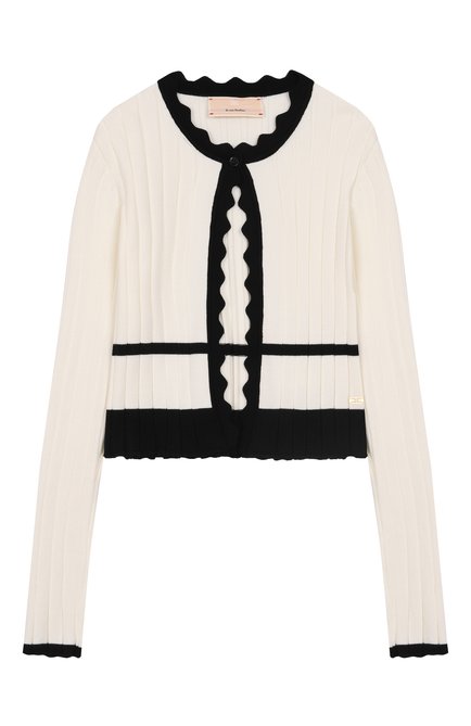 Детский кардиган из вискозы ELISABETTA FRANCHI LA MIA BAMBINA кремового цвета, арт. EFMA162C/FL060/10A-12A+ | Фото 1 (Драгоценные камни: Проставлено; Рукава: Длинные; Материал внешний: Вискоза; Материал сплава: Проставлено)