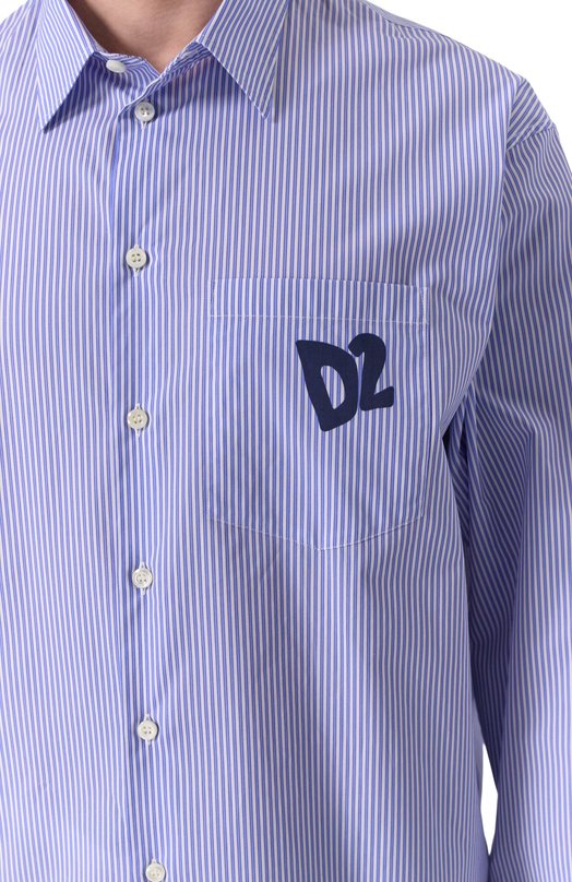 Хлопковая рубашка Dsquared2 S78DM0043/D35285 Синий  S78DM0043/D35285 Фото 5