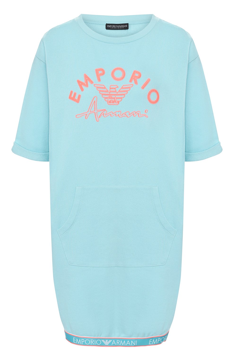 Хлопковое платье EMPORIO ARMANI голубого цвета по цене 15700 руб., арт. 164322/0P287, фото 1 Хлопковое платье EMPORIO ARMANI, арт. 164322/0P287, фото 1