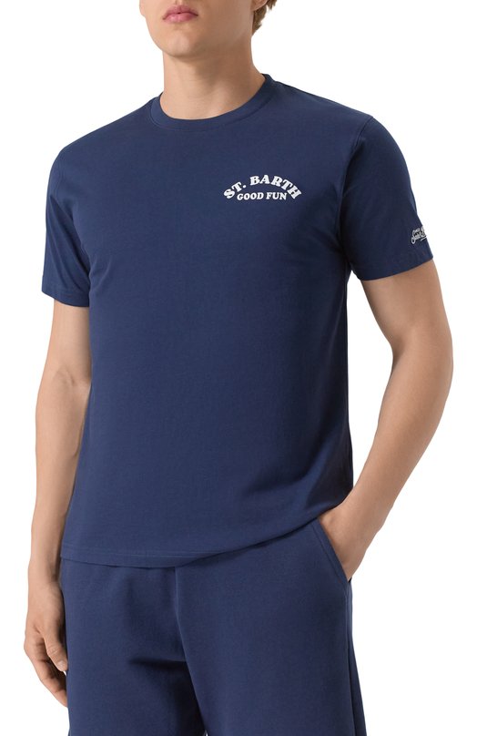 Хлопковая футболка MC2 Saint Barth STBM TSHIRT MAN/05086H Синий  STBM TSHIRT MAN/05086H Фото 3