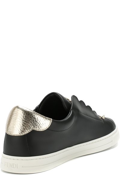 Кожаные кеды с эластичной лентой FENDI черного цвета по цене 40900 руб., арт. 8E6592 A36K, фото 4 Кожаные кеды с эластичной лентой FENDI, арт. 8E6592 A36K, фото 4