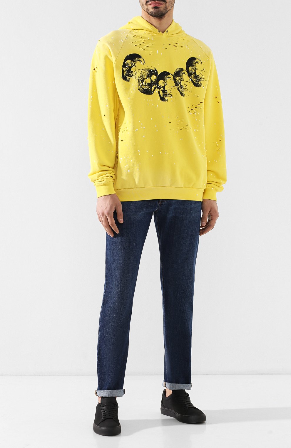 Хлопковое худи DOMREBEL, арт. AMIG0S/PULL0VER/H0LES AND PAINT, фото 2