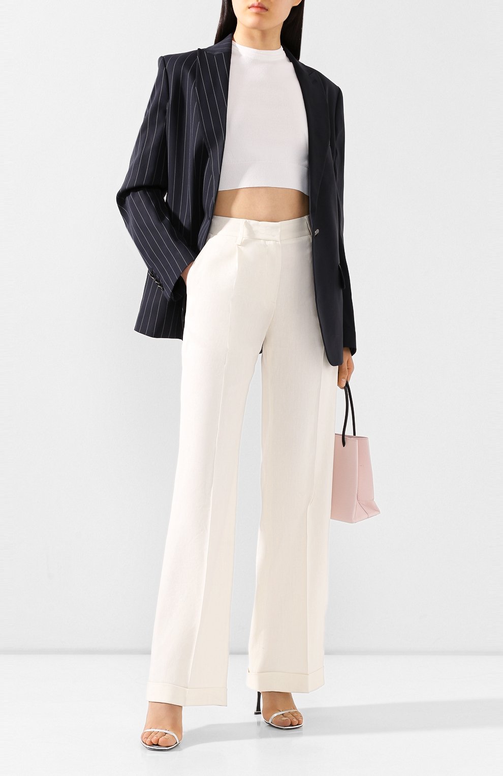 Брюки из смеси льна и вискозы OFF-WHITE белого цвета по цене 75250 руб., арт. 0WCA102S20FAB0020100, фото 2 Брюки из смеси льна и вискозы OFF-WHITE, арт. 0WCA102S20FAB0020100, фото 2