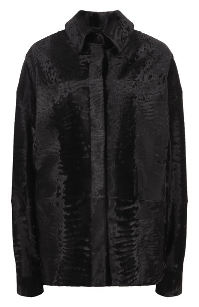 Женская рубашка из свакары MVST, арт. M022/KARAKULCHA BLACK