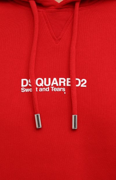 Хлопковое худи DSQUARED2 красного цвета по цене 36950 руб., арт. S75GU0345/S25042, фото 5 Хлопковое худи DSQUARED2, арт. S75GU0345/S25042, фото 5