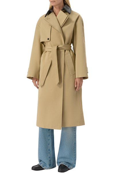 Хлопковый тренч BOTTEGA VENETA бежевого цвета по цене 585500 руб., арт. 874798/V6K00, фото 3 Хлопковый тренч BOTTEGA VENETA, арт. 874798/V6K00, фото 3