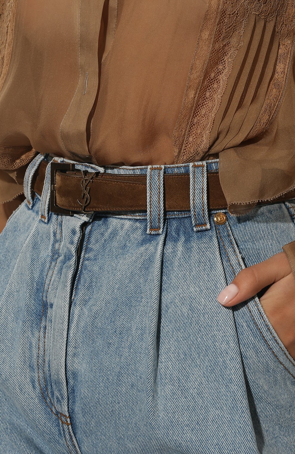 Замшевый ремень SAINT LAURENT, арт. 634437/0IS0B, фото 2