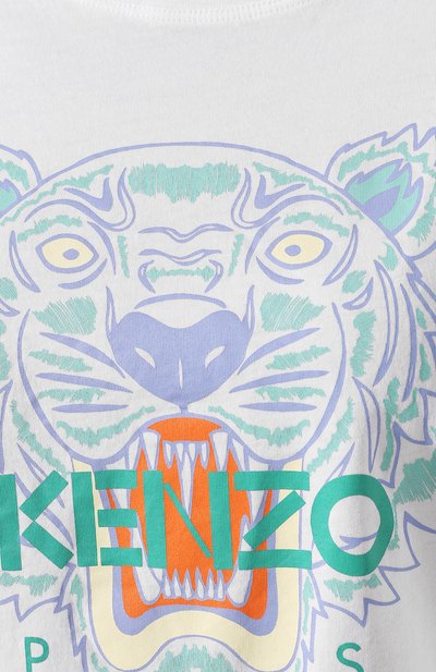Хлопковая футболка KENZO белого цвета по цене 10900 руб., арт. FA52TS7214YB, фото 5 Хлопковая футболка KENZO, арт. FA52TS7214YB, фото 5