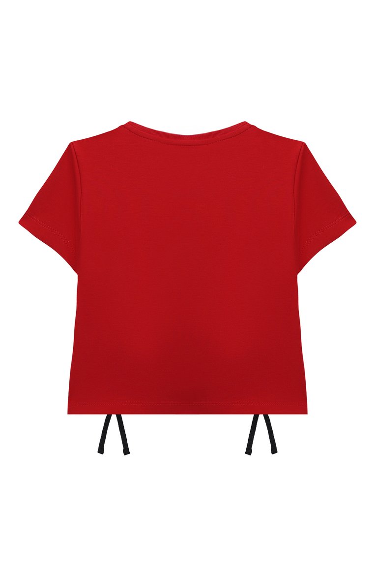 Детская футболка DOLCE & GABBANA красного цвета, арт. L5JTMF/G7K5L/2-6 | Фото 2 (Рукава: Короткие; Материал внешний: Вискоза; Девочки Кросс-К�Т: футболка-одежда; Автоматизация состава: Проставлено; Автоматизация ТО: Проставлено)