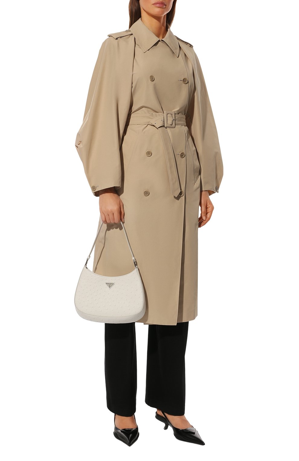 Сумка cleo из кожи страуса PRADA, арт. 1BC499-130-F0009-OOO, фото 7