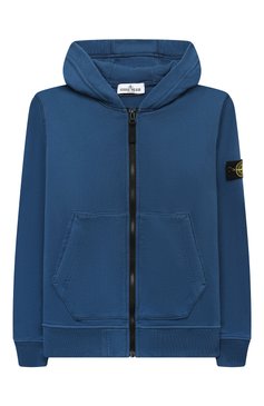 Детский хлопковая толстовка STONE ISLAND синего цвета, арт. 60720/10-12 | Фото 1 (Рукава: Длинные; Мальчики Кросс-КТ: Толстовка-одежда; Материал сплава: Проставлено; Материал внешний: Хлопок; Драгоценные камни: Проставлено)