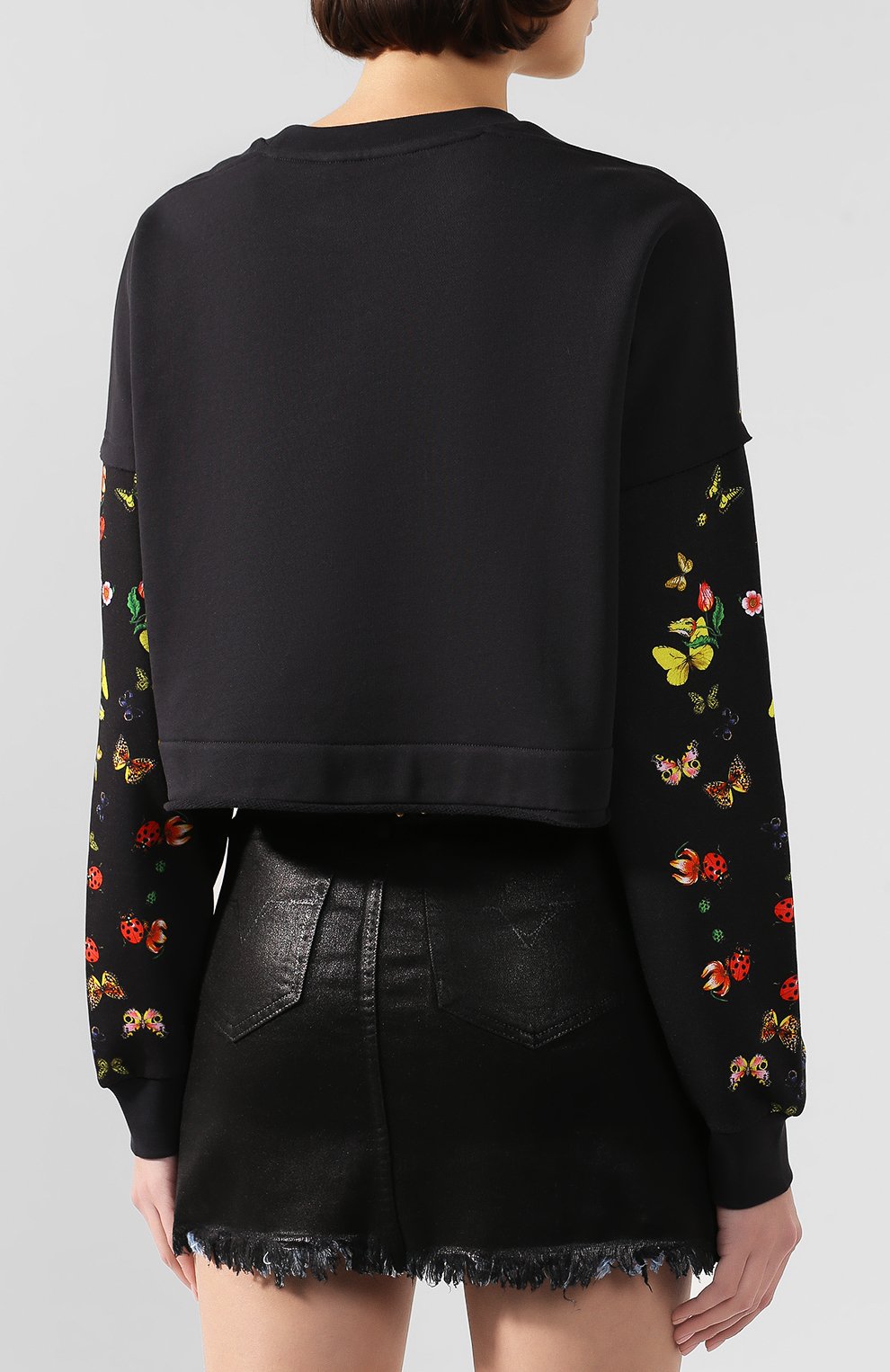 Хлопковый свитшот VERSACE JEANS COUTURE черного цвета по цене 27800 руб., арт. B6HUA768-UDP302 47/30213, фото 4 Хлопковый свитшот VERSACE JEANS COUTURE, арт. B6HUA768-UDP302 47/30213, фото 4